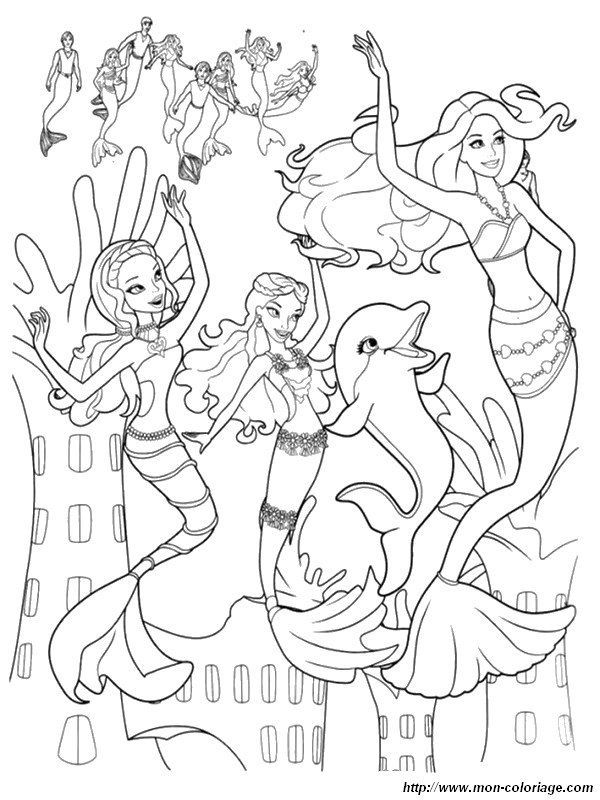 imagen tres sirenas hermosas y un delfin