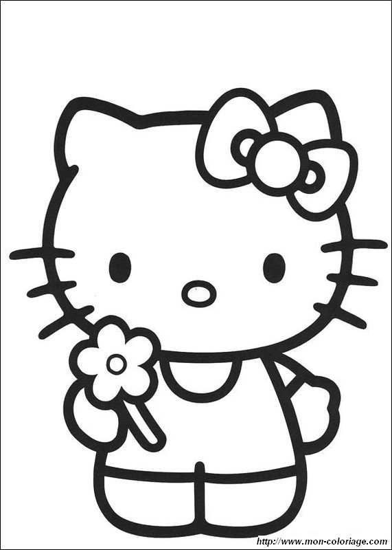 imagen Hello Kitty ofrece una flor