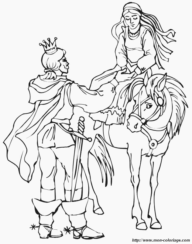 imagen principe y princesa en un caballo