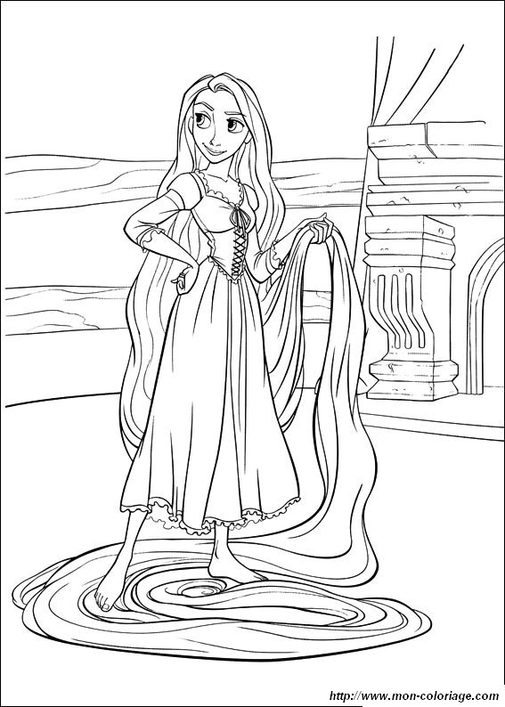 imagen rapunzel para colorear